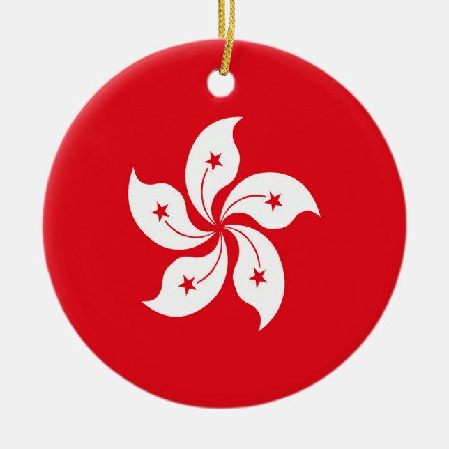 Flagge Hongkongs Keramik Ornament (Vorne)