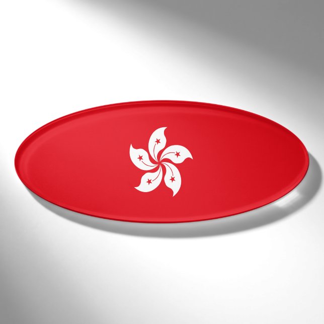 Flagge Hongkongs Namenschild (Vorderseite)