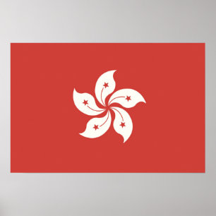 Flagge Hongkongs Poster