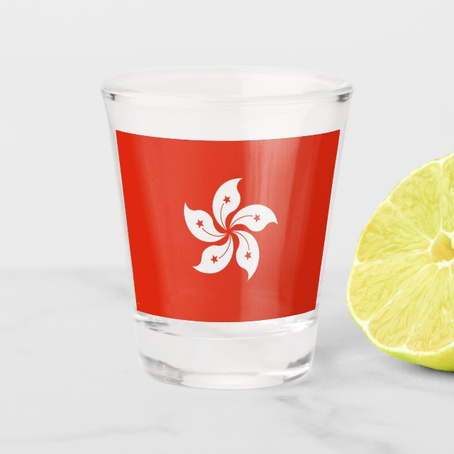 Flagge Hongkongs Schnapsglas (Vorderseite)