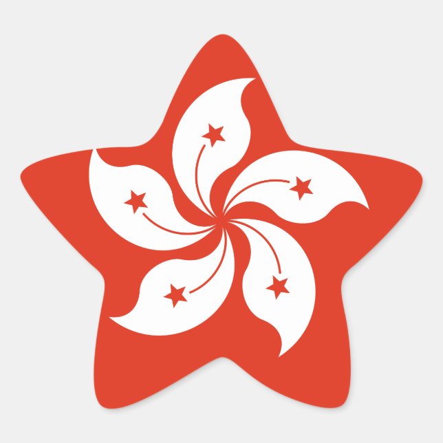 Flagge Hongkongs Stern-Aufkleber (Vorderseite)