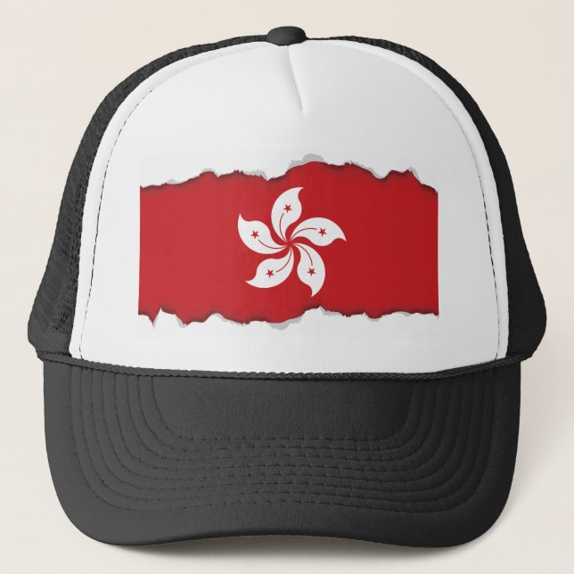Flagge Hongkongs Truckerkappe (Vorderseite)