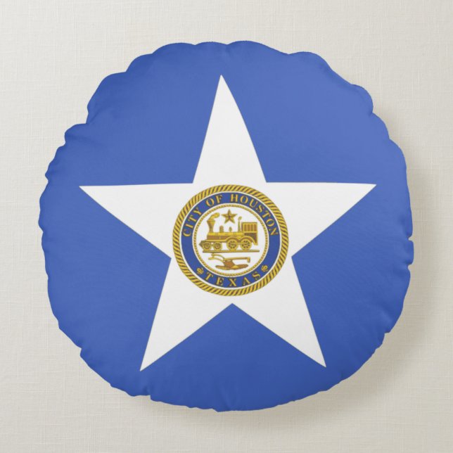 Flagge Houston (Texas) Rundes Kissen (Vorderseite)