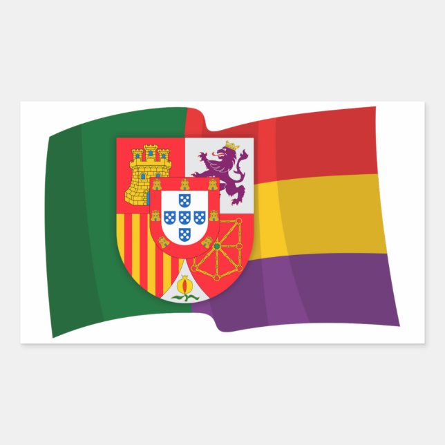 Flagge Iberische Republik Rechteckiger Aufkleber (Vorderseite)