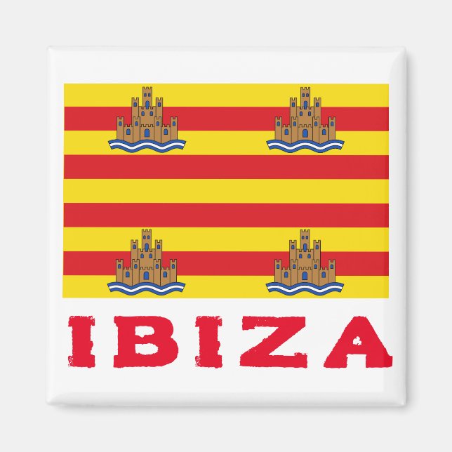Flagge Ibiza, SPANIEN Magnet (Vorne)