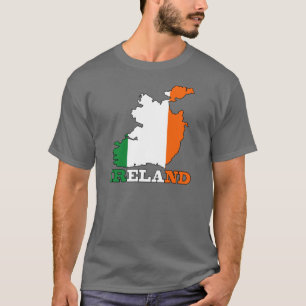 Flagge in der Karte von Irland T-Shirt
