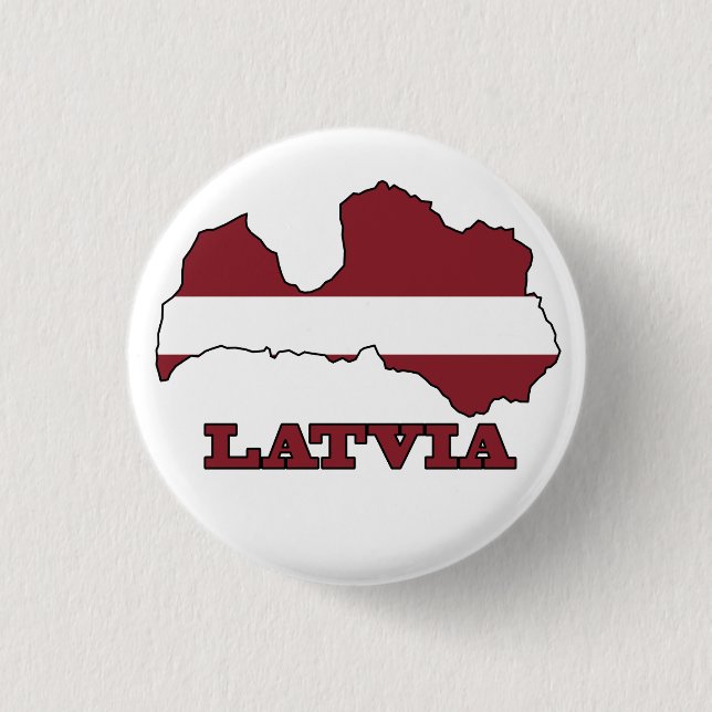 Flagge in der Karte von Lettland Button (Vorderseite)