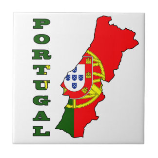 Flagge in der Karte von Portugal Fliese