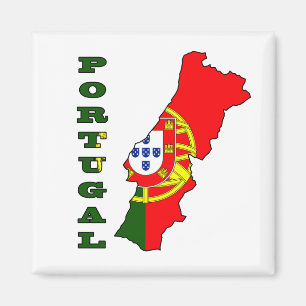Flagge in der Karte von Portugal Magnet