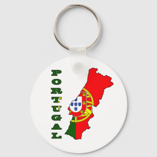 Flagge in der Karte von Portugal Schlüsselanhänger