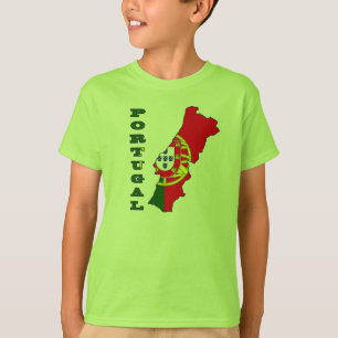Flagge in der Karte von Portugal T-Shirt
