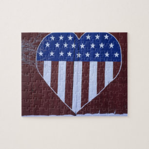 Flagge in Herzform auf Scheune gemalt nach 9-11.