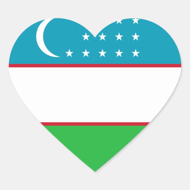 Flagge in Usbekistan Herz-Aufkleber (Vorderseite)