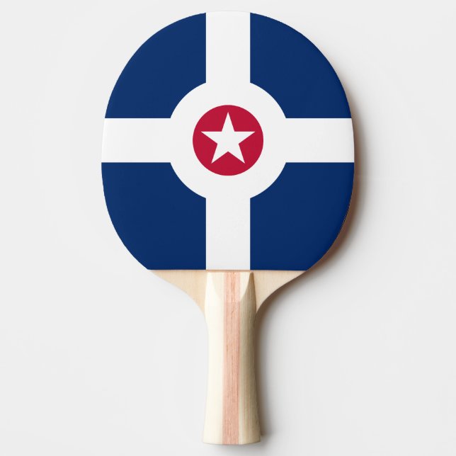 Flagge Indianapolis, Indiana Ping-Pong Paddle Tischtennis Schläger (Vorderseite)