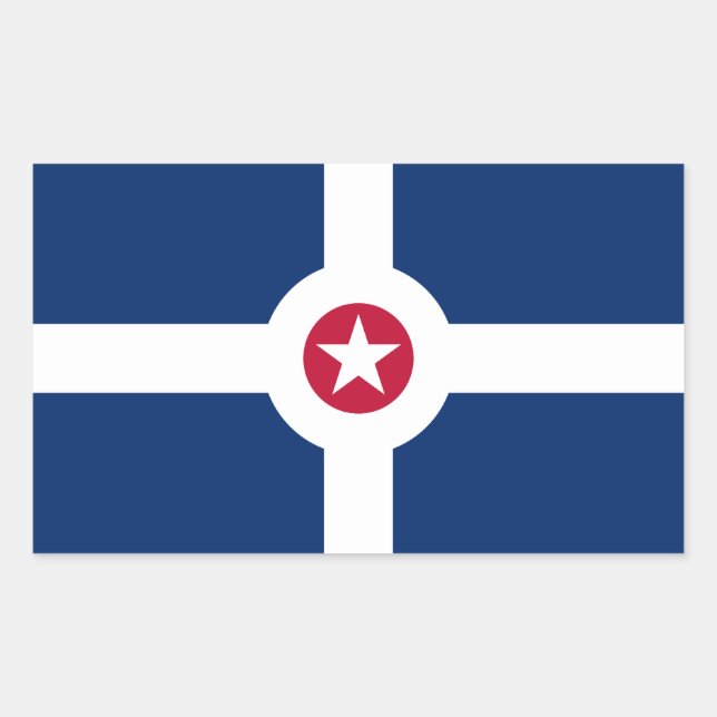 Flagge Indianapolis, Indiana Rechteckiger Aufkleber (Vorderseite)