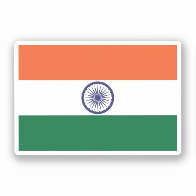 Flagge Indiens Aufkleber (Vorderseite)