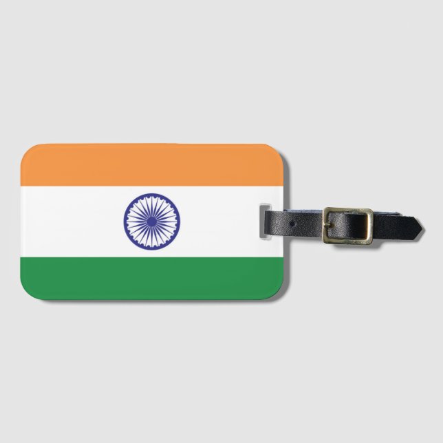 Flagge Indiens Gepäckanhänger (Vorderseite (Horizontal))