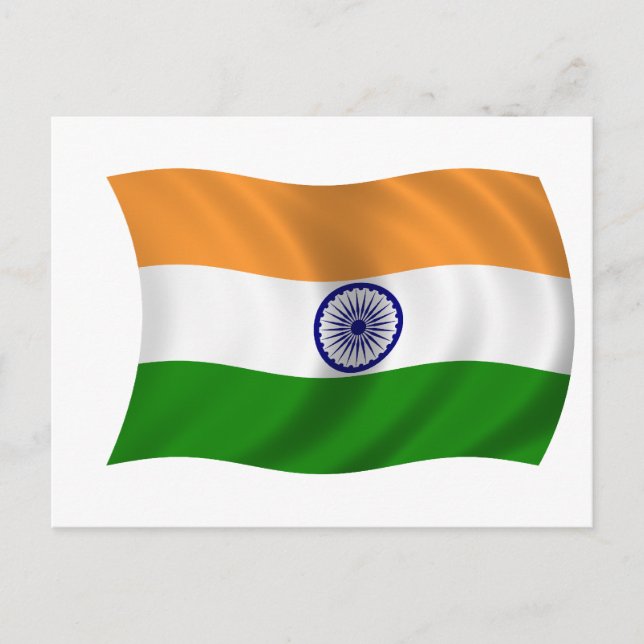 Flagge Indiens Postkarte (Vorderseite)