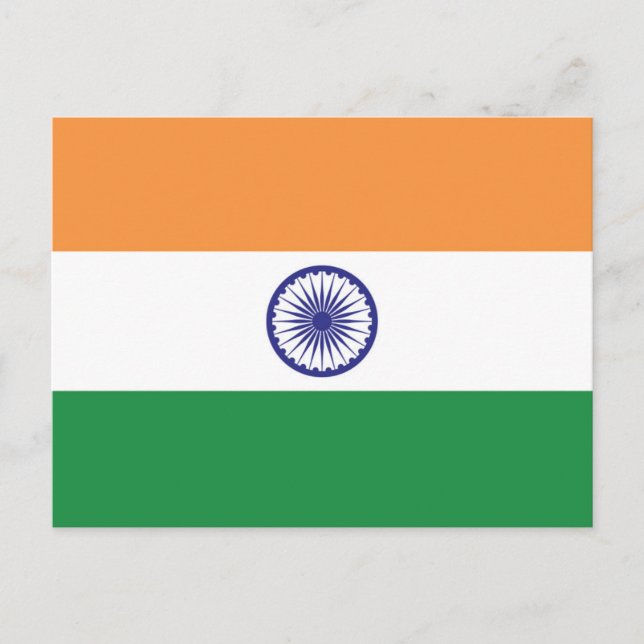 Flagge Indiens Postkarte (Vorderseite)