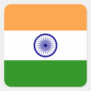 Flagge Indiens Quadratischer Aufkleber