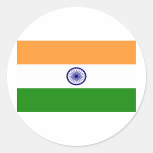 Flagge Indiens Runder Aufkleber
