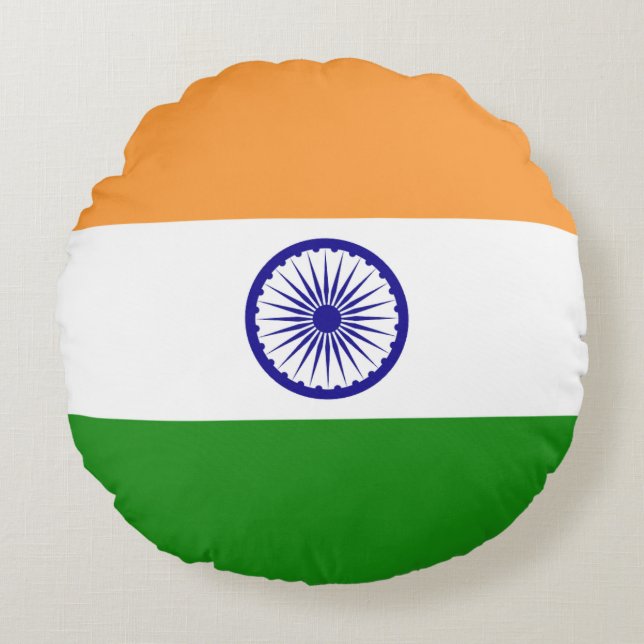 Flagge Indiens Rundes Kissen (Vorderseite)