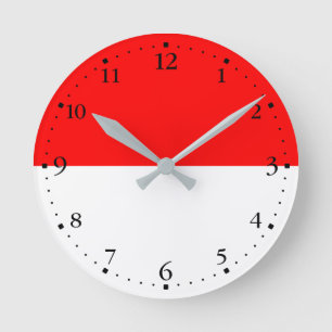 Flagge Indonesiens Runde Wanduhr
