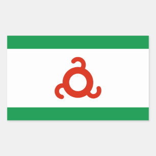 Flagge Inguschetien Rechteckiger Aufkleber