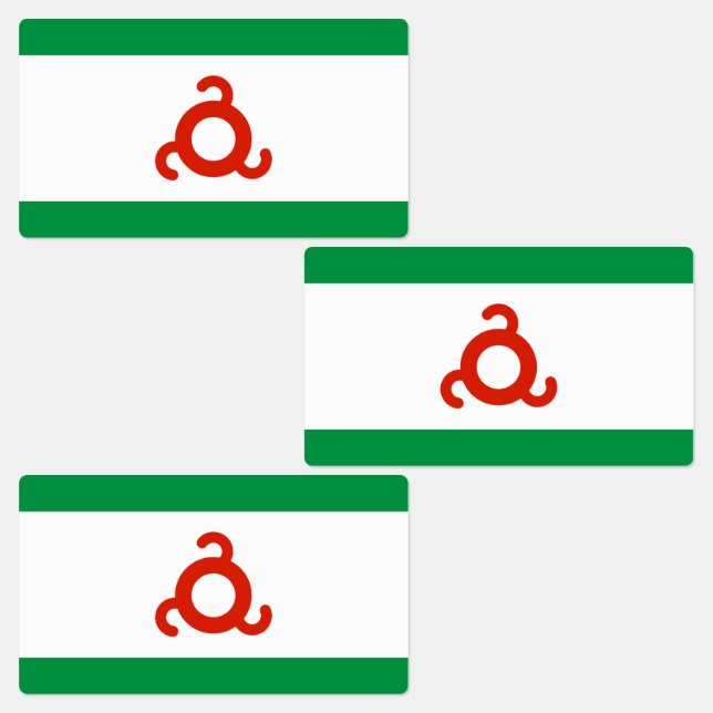 Flagge Inguschetiens Etiketten (Gruppe)