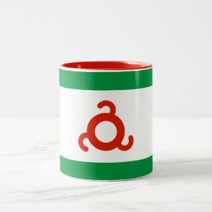 Flagge Ingushetiens Zweifarbige Tasse
