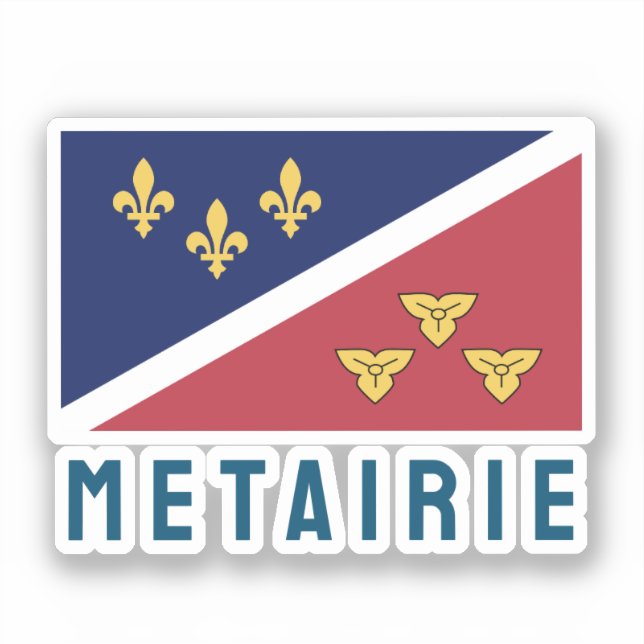 Flagge (inoffiziell) von Metairie, Louisiana Aufkleber (Vorderseite)