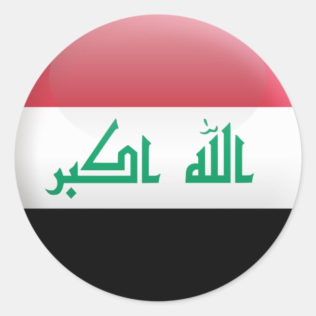 Flagge Iraks Runder Aufkleber (Vorderseite)