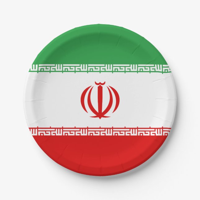 Flagge Iran (Iran) Pappteller (Vorderseite)