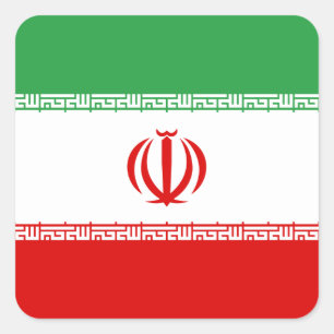 Flagge Iran (Iran) Quadratischer Aufkleber