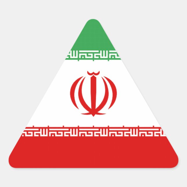 Flagge Irans Dreieckiger Aufkleber (Vorderseite)
