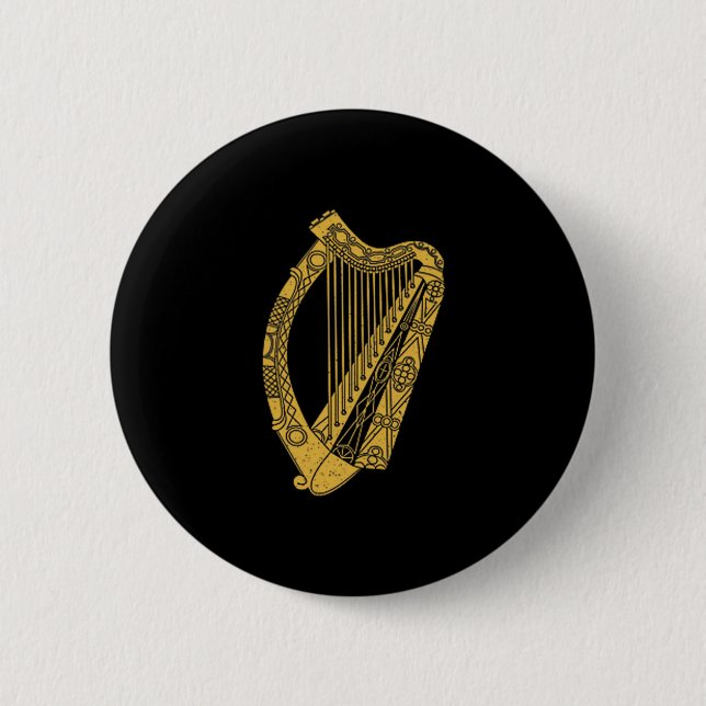 Flagge Irlands Harfe Flagge Irische Harfe Symbol  Button (Vorderseite)