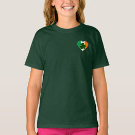 Flagge Irlands Herz mit Kleeblatt St. Patrick T-Shirt