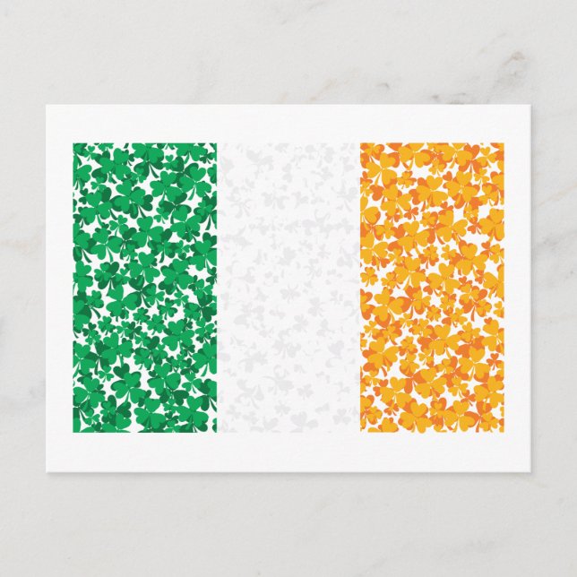 Flagge Irlands Kleeblätter Postkarte (Vorderseite)