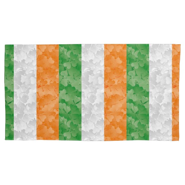 Flagge Irlands mit Kleeblättern Kissenbezug (Vorderseite-Links)