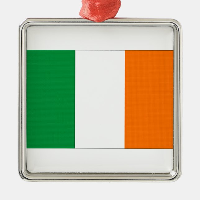 Flagge Irlands Silbernes Ornament (Vorne)
