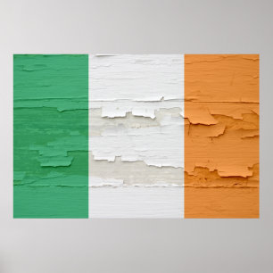 Flagge Irlands verwitterte Farbe Poster
