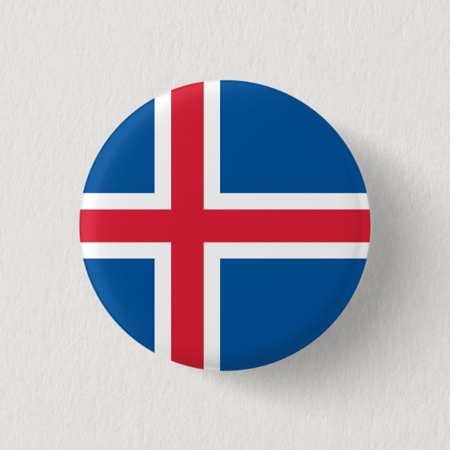 Flagge Islands Button (Vorderseite)