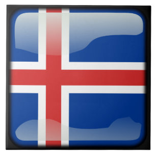 Flagge Islands Fliese
