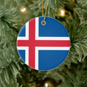 Flagge Islands Keramik Ornament