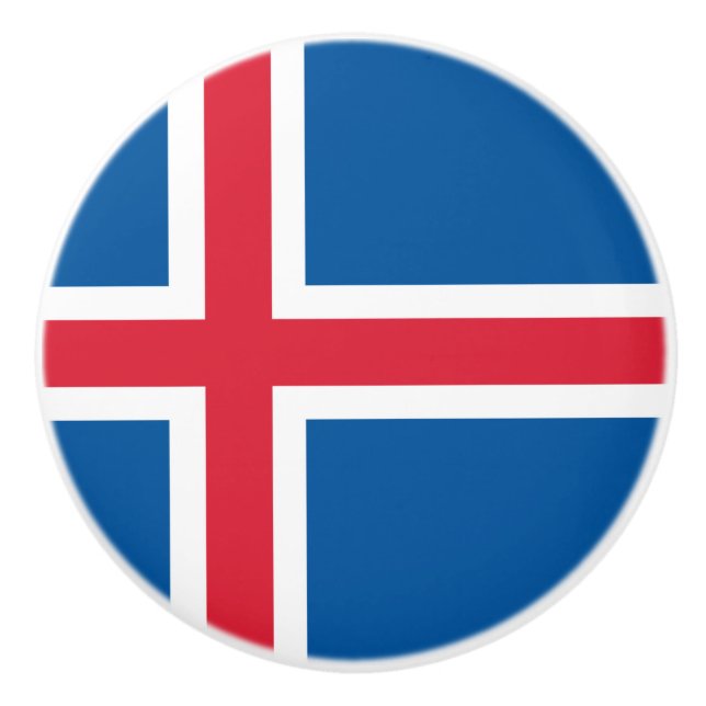 Flagge Islands Keramikknauf (Vorderseite)