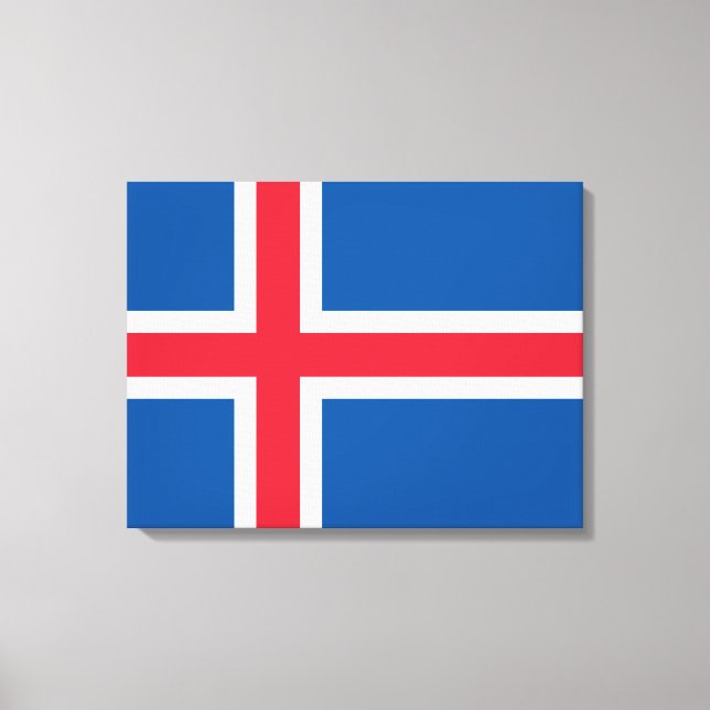 Flagge Islands Leinwanddruck (Vorderseite)