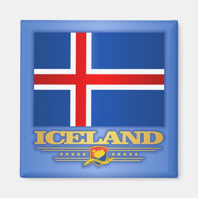 Flagge Islands Magnet (Vorne)