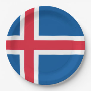 Flagge Islands Pappteller