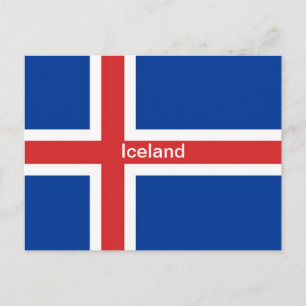 Flagge Islands Postkarte