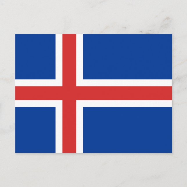 Flagge Islands Postkarte (Vorderseite)